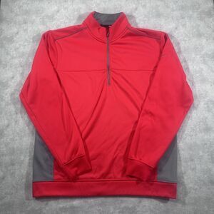 Nike Golf Pullover Mens M Red Therma-Fit Quaterzip Tour Performance